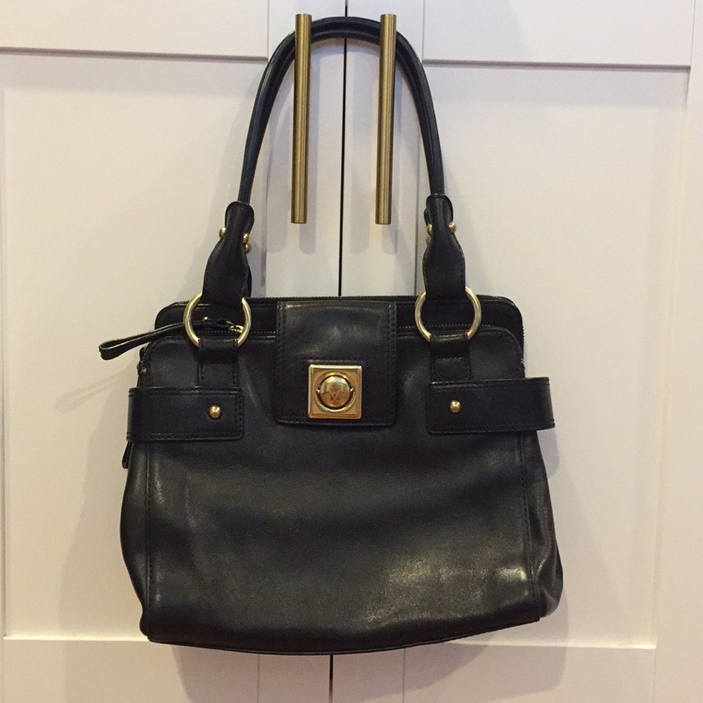 Banana Republic Black Leather Purse Satchel